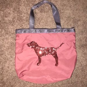 PINK Sequin Dog Tote
